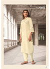 Off White Jansi Saanjh Linen Cotton With Embroidery Kurti With Bottom J-53